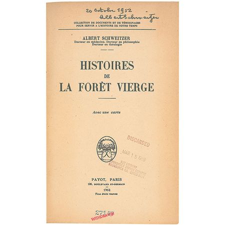 Lot #330 Albert Schweitzer Book - Image 1