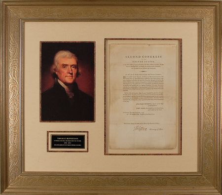 Lot #53 Thomas Jefferson: Granting a pension to an artillery officer 