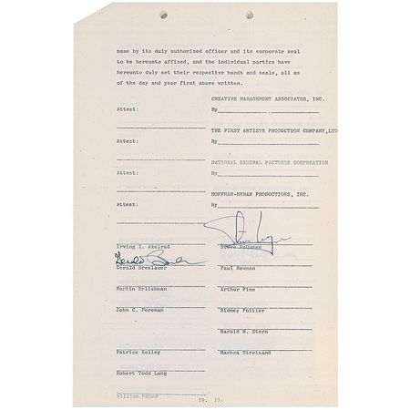 Lot #1117 Steve McQueen: An unlikely quintet of Hollywood heavyweights: McQueen, Newman, Streisand, Hoffman, and Poitier - Image 2