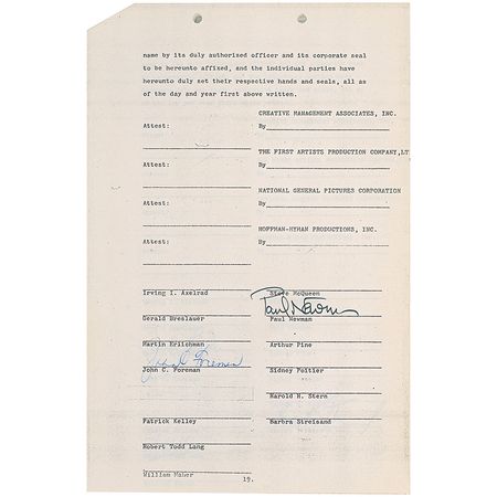 Lot #1117 Steve McQueen: An unlikely quintet of Hollywood heavyweights: McQueen, Newman, Streisand, Hoffman, and Poitier - Image 3