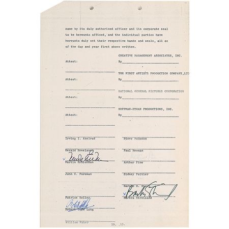 Lot #1117 Steve McQueen: An unlikely quintet of Hollywood heavyweights: McQueen, Newman, Streisand, Hoffman, and Poitier - Image 4