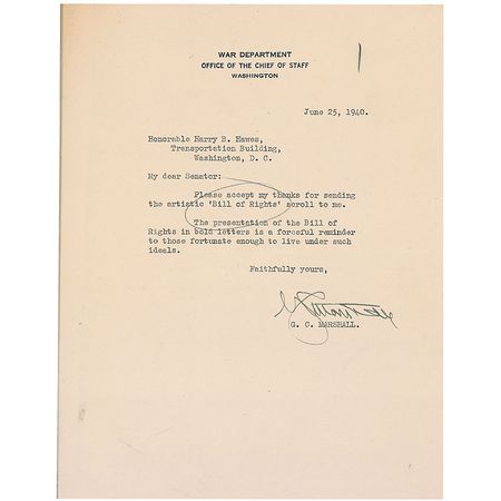 Lot #432 George C. Marshall and Chester Nimitz Letters - Image 2