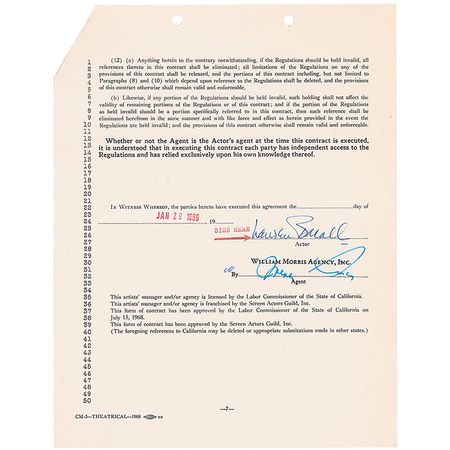 Lot #1045 Lauren Bacall Signed Document - Image 2