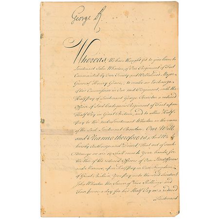 Lot #253 King George II Signed Document - Image 1