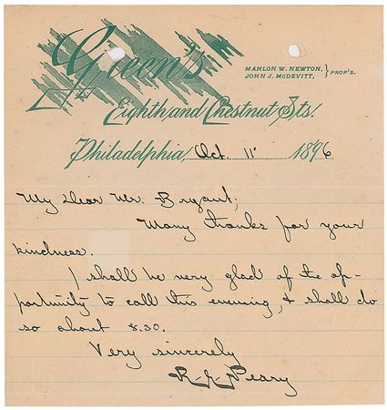 Lot #296 Robert E. Peary - Image 1
