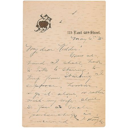 Lot #1082 Tony Hart: “I shall have to take to starring, to keep from starving I suppose, however I go it alone, or rather with my wife—alone so far as male partnership is concerned” - Image 1