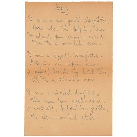 Lot #658 George Sterling: Sterling pens a mystical poem - Image 1