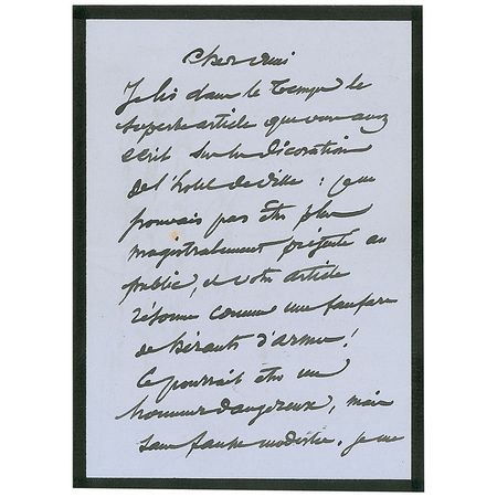 Lot #565 Edouard Detaille Handwritten Letter Signed - Image 1