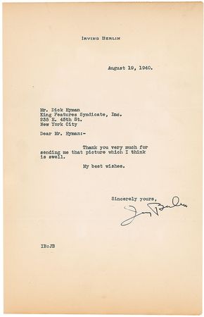 Lot #1091 Irving Berlin - Image 1