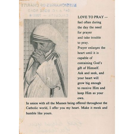Lot #278 Mother Teresa Typed Letter Signed - Image 2