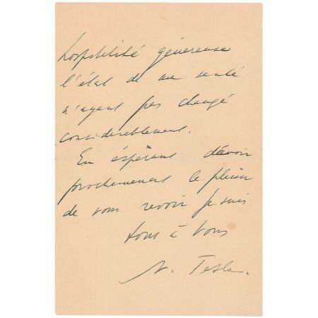Lot #350 Nikola Tesla: The only Tesla handwritten letter we have ever offered, penned shortly before moving to his Colorado Springs Experimental Station - Image 3
