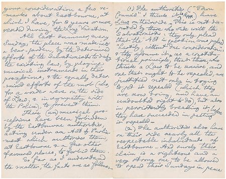 Lot #570 Charles L. Dodgson: The renowned author derides his noisy Salvationist neighbors: ?These musical processions are not only a great nuisance themselves, but are the means of bringing together a mob of all the worst and noisiest?? - Image 3
