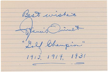 Lot #1402 Francis Ouimet Signature - Image 1