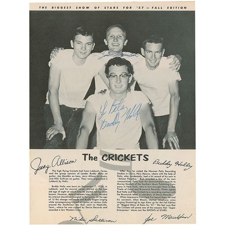 Lot #788 Buddy Holly: Holly signs his photo in the program for the ?Biggest Show of Stars for ?57? - Image 1