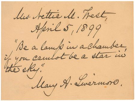 Lot #267 Mary A. Livermore Photograph and Signed Quote - Image 1
