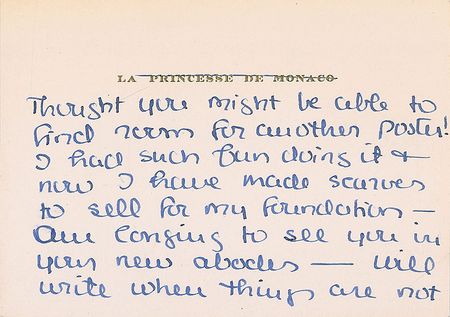 Lot #1097 Grace Kelly: “I have made scarves to sell for my foundation” - Image 1