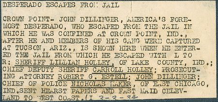 Lot #84 John Dillinger Photo and Melvin Purvis Check - Image 2