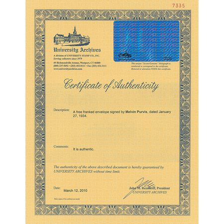 Lot #85 John Dillinger Hair and Melvin Purvis Signed Memorandum Display - Image 4