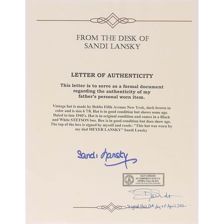 Lot #121 Meyer Lansky Hat - Image 5