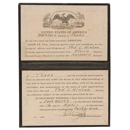 Lot #49  Ted Hinton Deputy US Marshal Badge - Image 2