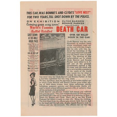 Lot #72 Bonnie and Clyde Booklet and Ad - Image 2