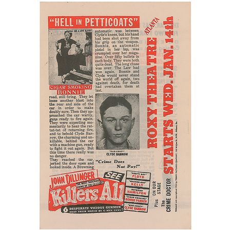 Lot #72 Bonnie and Clyde Booklet and Ad - Image 3
