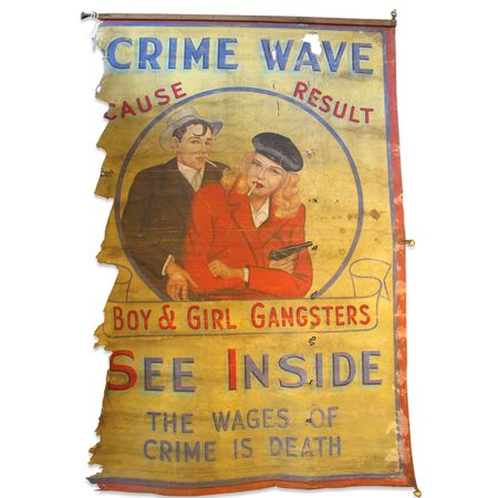Lot #53  Bonnie and Clyde Freak Show Banner