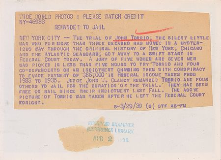 Lot #98 John Torrio Photo - Image 2