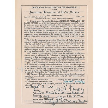 Lot #1077 Casablanca: Leonid Kinskey Signed Document - Image 1