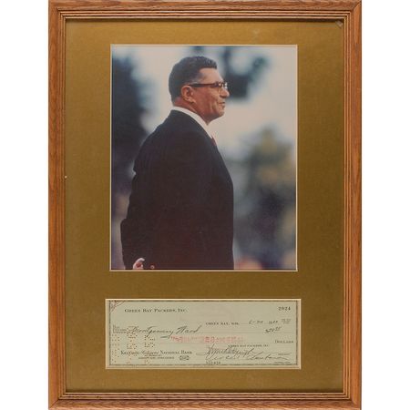 Lot #1392 Vince Lombardi Check - Image 1