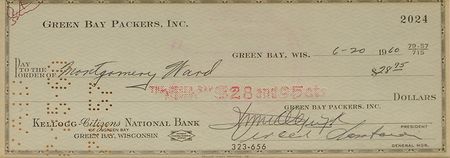 Lot #1392 Vince Lombardi Check - Image 2
