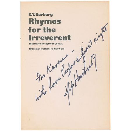 Lot #1160 Wizard of Oz: E. Y. Harburg Book - Image 1
