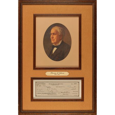 Lot #221 Thomas Edison Check - Image 1