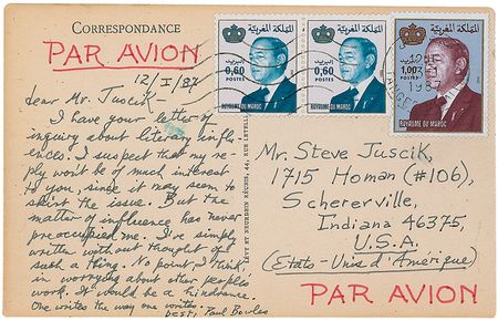 Lot #579 Paul Bowles: ?No point, I think, in worrying about other peoples? work. It would be a hindrance. One writes the way one writes.? - Image 1