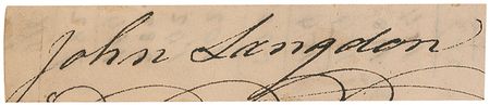 Lot #378 U S Constitution: John Langdon Signature - Image 1