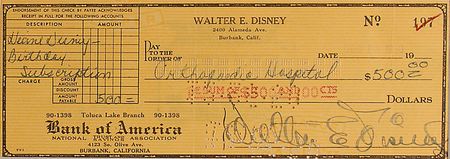 Lot #748 Walt Disney Check - Image 2