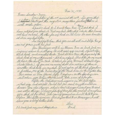 Lot #292 Meyer Lansky: Attempting to gain Israeli citizenship, the mob accountant sets his own financial records straight - Image 1