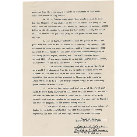 Lot #1078 Frank Capra: Capra invests in the invention of a cryptographic communicator - Image 2
