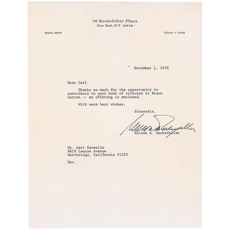 Lot #340 Nelson Rockefeller: ?No one did more than Bruce Catton to bring alive, for contemporary Americans, those tragic years of the 19th Century when our Nation was torn asunder? - Image 2