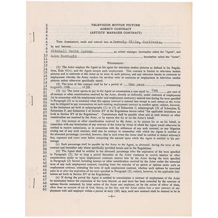 Lot #1143 Sabu: Rare Sabu contract signed in full - Image 1