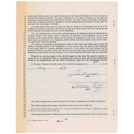 Lot #1143 Sabu: Rare Sabu contract signed in full - Image 2