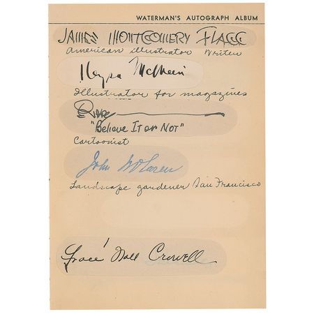 Lot #383 Waterman?s Autograph Book: Superb Waterman?s album with over 100 signatures including Earhart, Disney, Cobb, Mack, Jones, and Kipling - Image 4