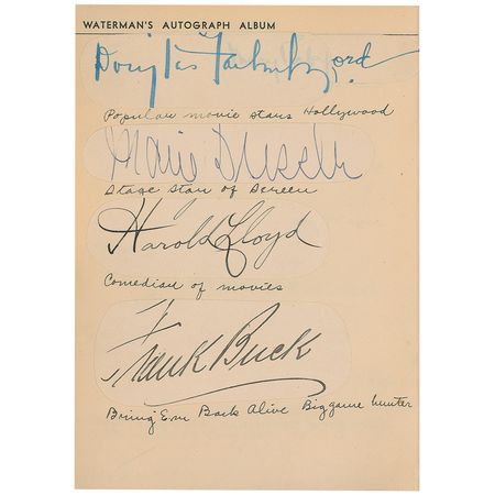 Lot #383 Waterman?s Autograph Book: Superb Waterman?s album with over 100 signatures including Earhart, Disney, Cobb, Mack, Jones, and Kipling - Image 7