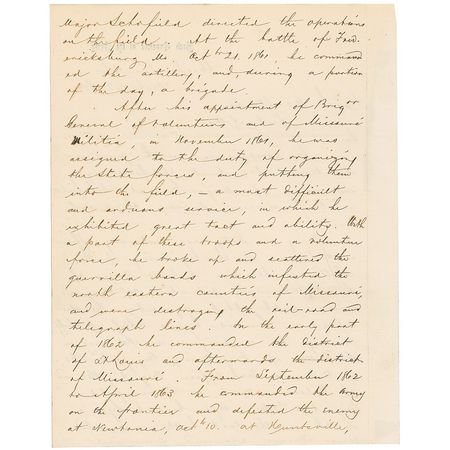 Lot #440 Henry W. Halleck: As requested by Lincoln, Stanton receives Halleck?s 1863 report for the soon-to-be former commander of the Department of Missouri: When General Grant was before Vicksburg, General Schofield sent him all the available forces - Image 2