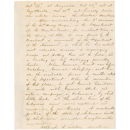 Lot #440 Henry W. Halleck: As requested by Lincoln, Stanton receives Halleck?s 1863 report for the soon-to-be former commander of the Department of Missouri: When General Grant was before Vicksburg, General Schofield sent him all the available forces - Image 3