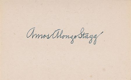 Lot #1399 Amos Alonzo Stagg, Sr and Jr Signatures - Image 1