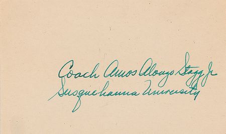 Lot #1399 Amos Alonzo Stagg, Sr and Jr Signatures - Image 2