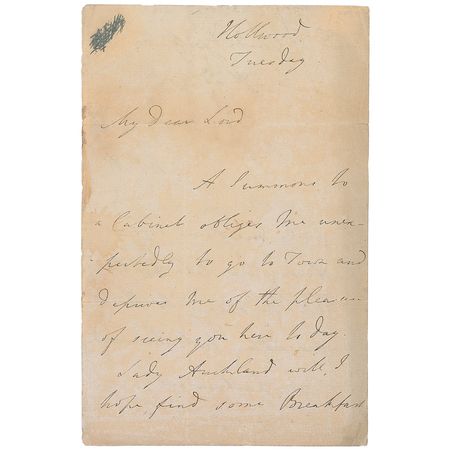 Lot #328 William Pitt the Younger Handwritten Letter Signed - Image 1