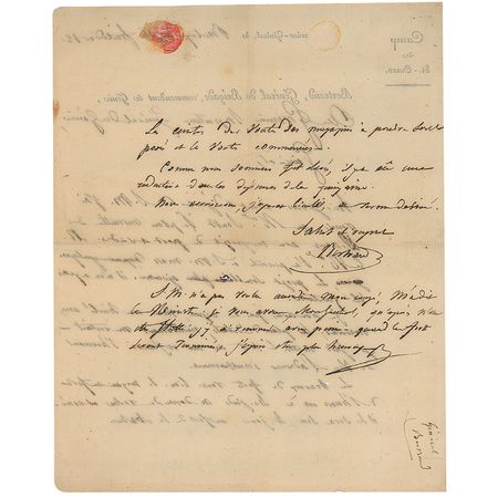 Lot #412 Henri Gratien Bertrand: ?Three days before [Napoleon?s] departure I transmitted to Marshal Soult a detailed plan of Wissant indicating the projected port and harbor...I will have a clean copy made of the entire plan? - Image 2