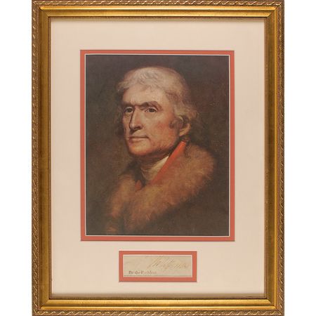 Lot #76 Thomas Jefferson: Jefferson signs as president - Image 1